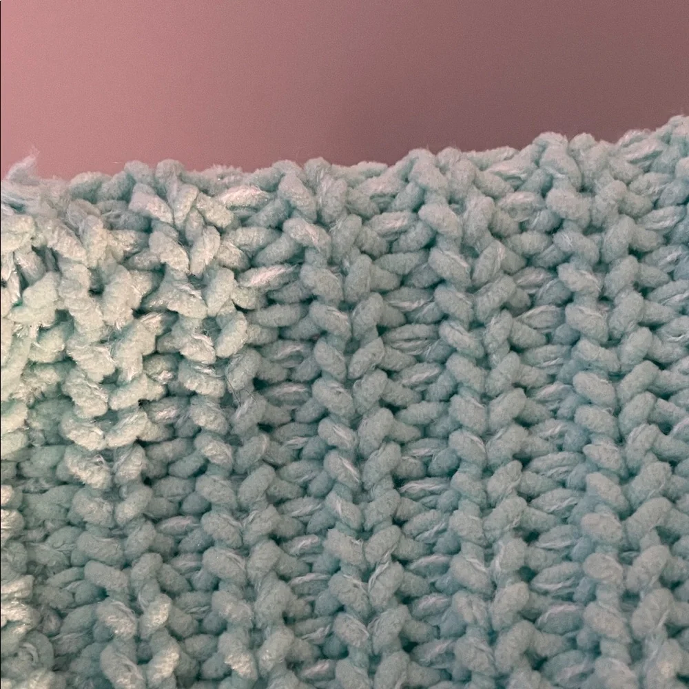 POL Turquoise Knit Cardigan with pockets chunky knits new small oversized - Picture 5 of 8